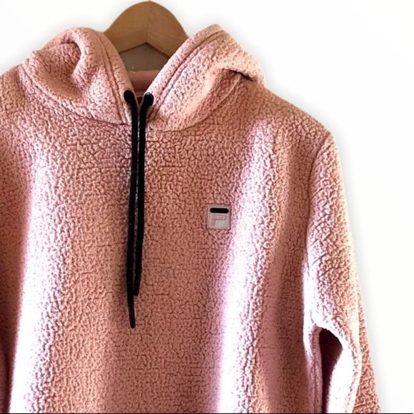 ✨HP✨Fila Pink Sherpa Pullover Women’s Hoodie Small - Picture 4 of 12